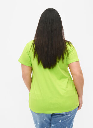 Bomulds t-shirt med tryk, Lime Green w. Bella, Model image number 1