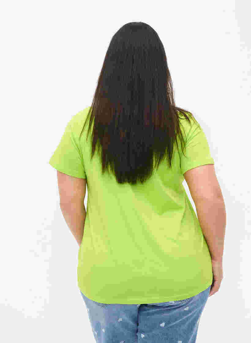 Bomulds t-shirt med tryk, Lime Green w. Bella, Model image number 1