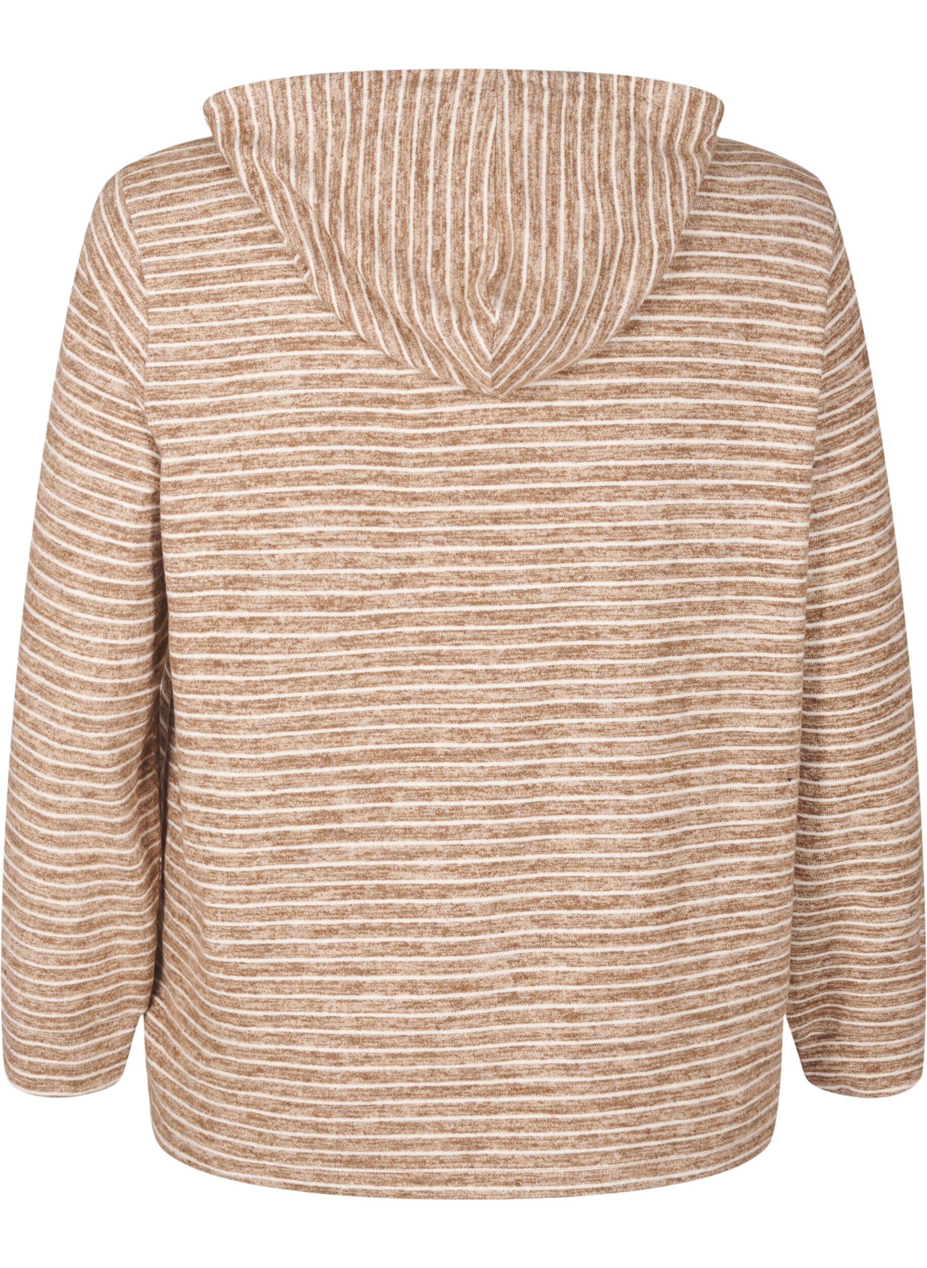 Zizzi L&oslash;s h&aelig;ttetr&oslash;je med striber, Fondue Fudge, Packshot image number 1