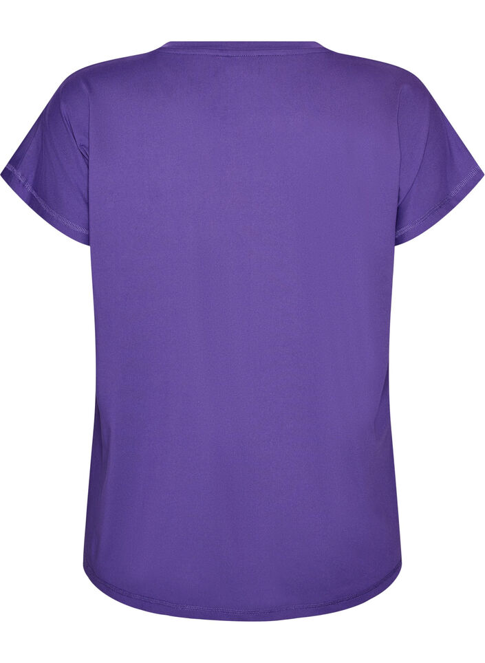 Ensfarvet tr&aelig;nings t-shirt, Lilla, Packshot image number 1
