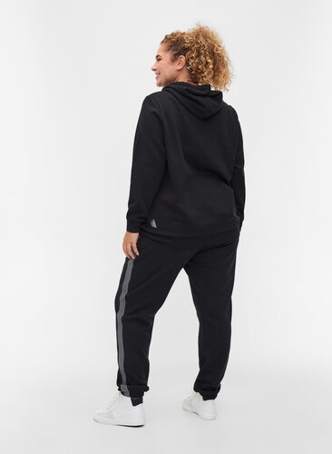 Sweatpants med snøre og lommer, Black, Model image number 1