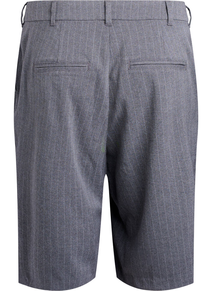 Nålestribede bermudashorts med løs pasform, Grå, Packshot image number 1