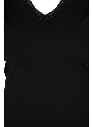 Light shapewear top med blonder, Black, Packshot image number 2