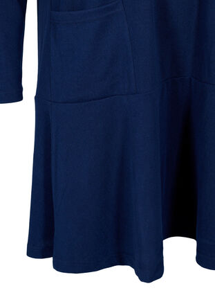 Jerseykjole med høj hals og lommer, Dress Blues Mel., Packshot image number 3