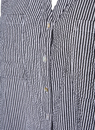 Kortærmet bomuldsskjorte med striber, Black Stripe, Packshot image number 2