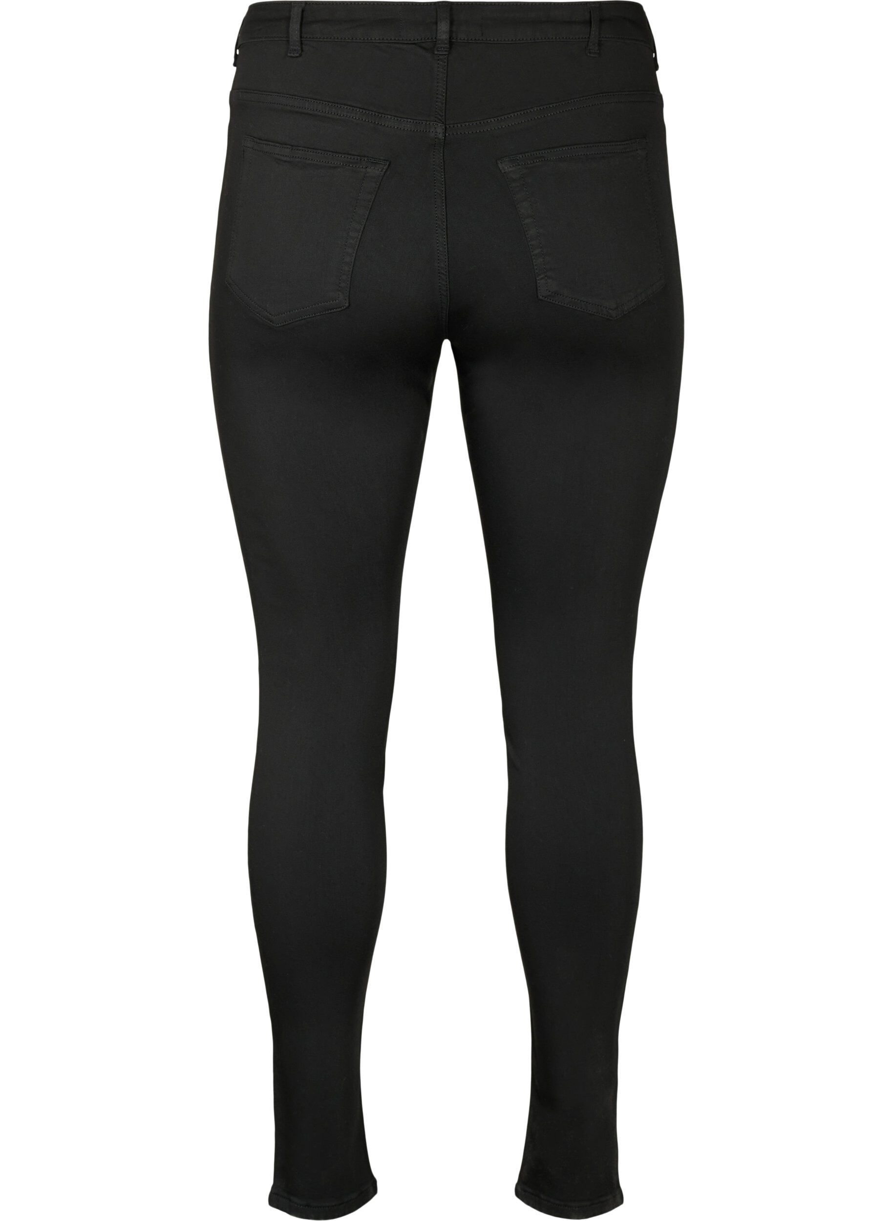 Zizzi Stay black Amy jeans med h&oslash;j talje, Sort, Packshot image number 1