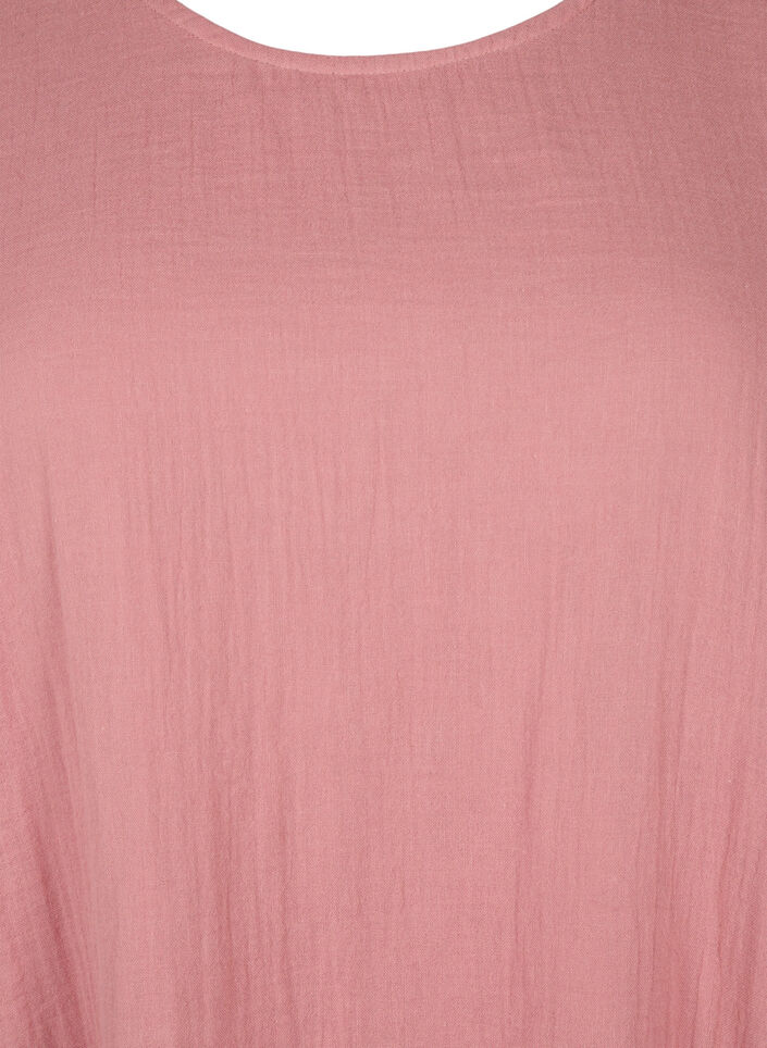 Kortærmet kjole i bomuld med a-snit, Old Rose, Packshot image number 2