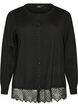 Cardigan med bred blondekant, Sort, Packshot image number 0
