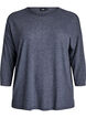 Jerseybluse med 3/4 &aelig;rmer, Gr&aring;, Packshot image number 0