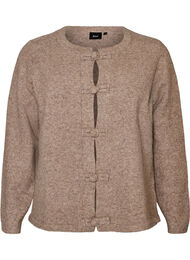 Cardigan med knudelukninger, Beige