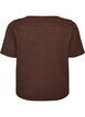 Bluse i bomuld med struktur og knaplukning, Brun, Packshot image number 1