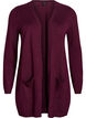 Lang strikcardigan i viskosemix, R&oslash;d, Packshot image number 0