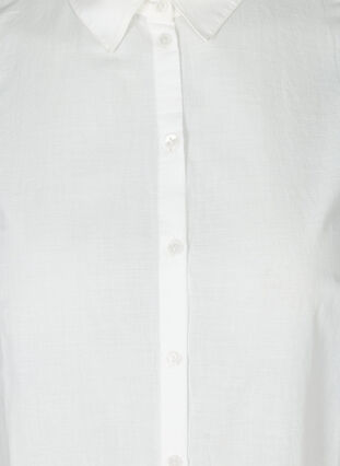 Ærmeløs bomulds skjorte med broderi anglaise, Bright White, Packshot image number 2