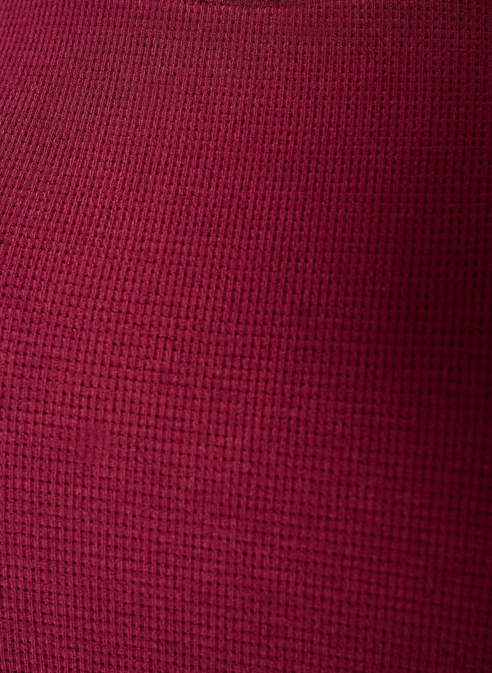 Bluse med struktur og albuelange &aelig;rmer, R&oslash;d, Packshot image number 2