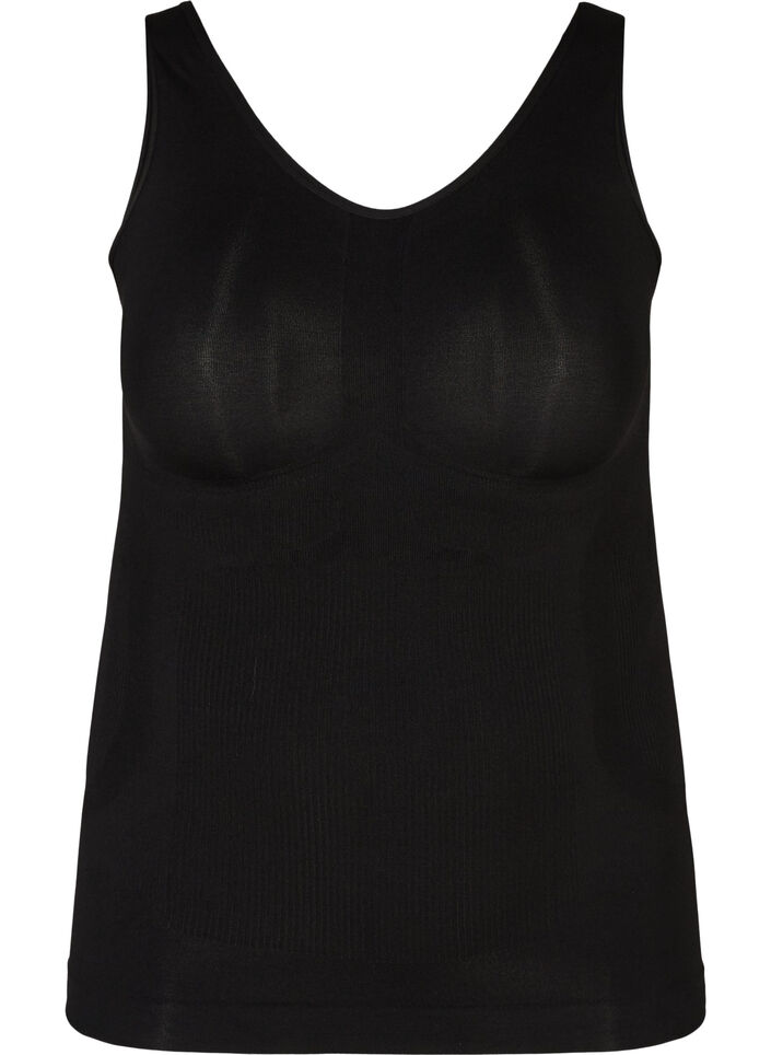 Shapewear top med brede stropper, Sort, Packshot image number 0