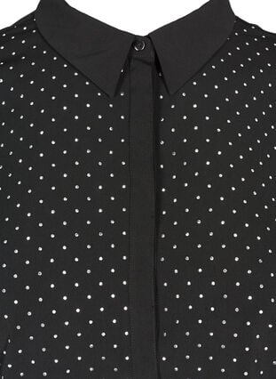 Lang skjorte med nitter, Black, Packshot image number 2