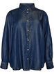 Denimskjorte i lyocell med trykknapper, Bl&aring;, Packshot image number 0