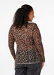 Mesh bluse med leopard mønster, Brun, Model image number 2