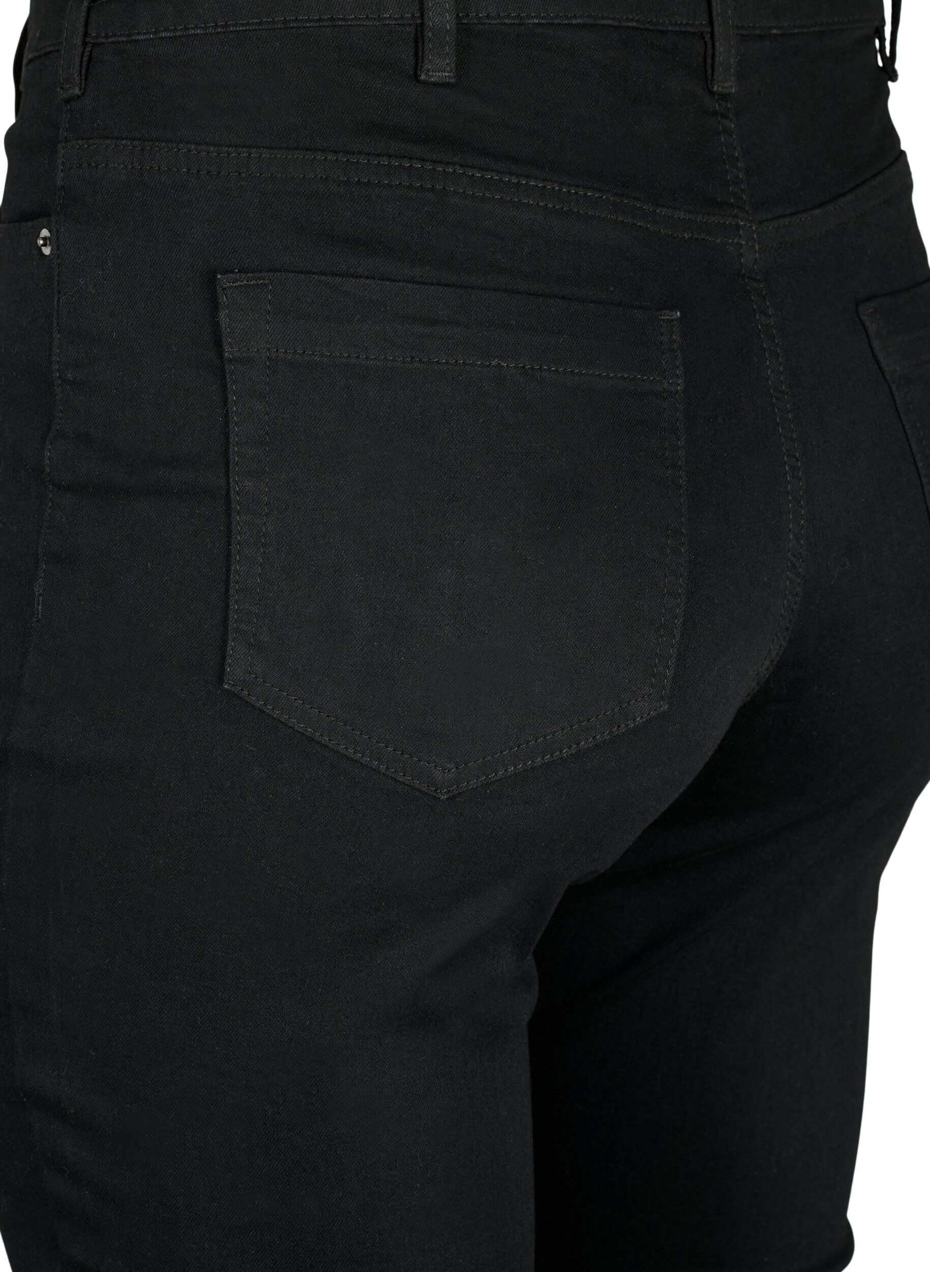 Zizzi Amy jeans med h&oslash;j talje og super slim fit, Sort, Packshot image number 3