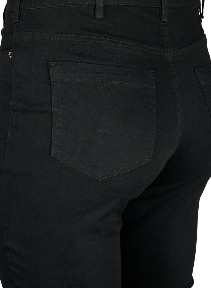 Amy jeans med høj talje og super slim fit, Sort, Packshot image number 3