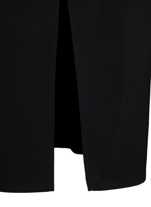 Lang nederdel med slids foran, Black, Packshot image number 3