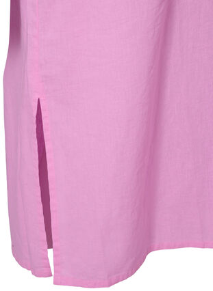 Lang skjortekjole med korte ærmer, Begonia Pink, Packshot image number 3