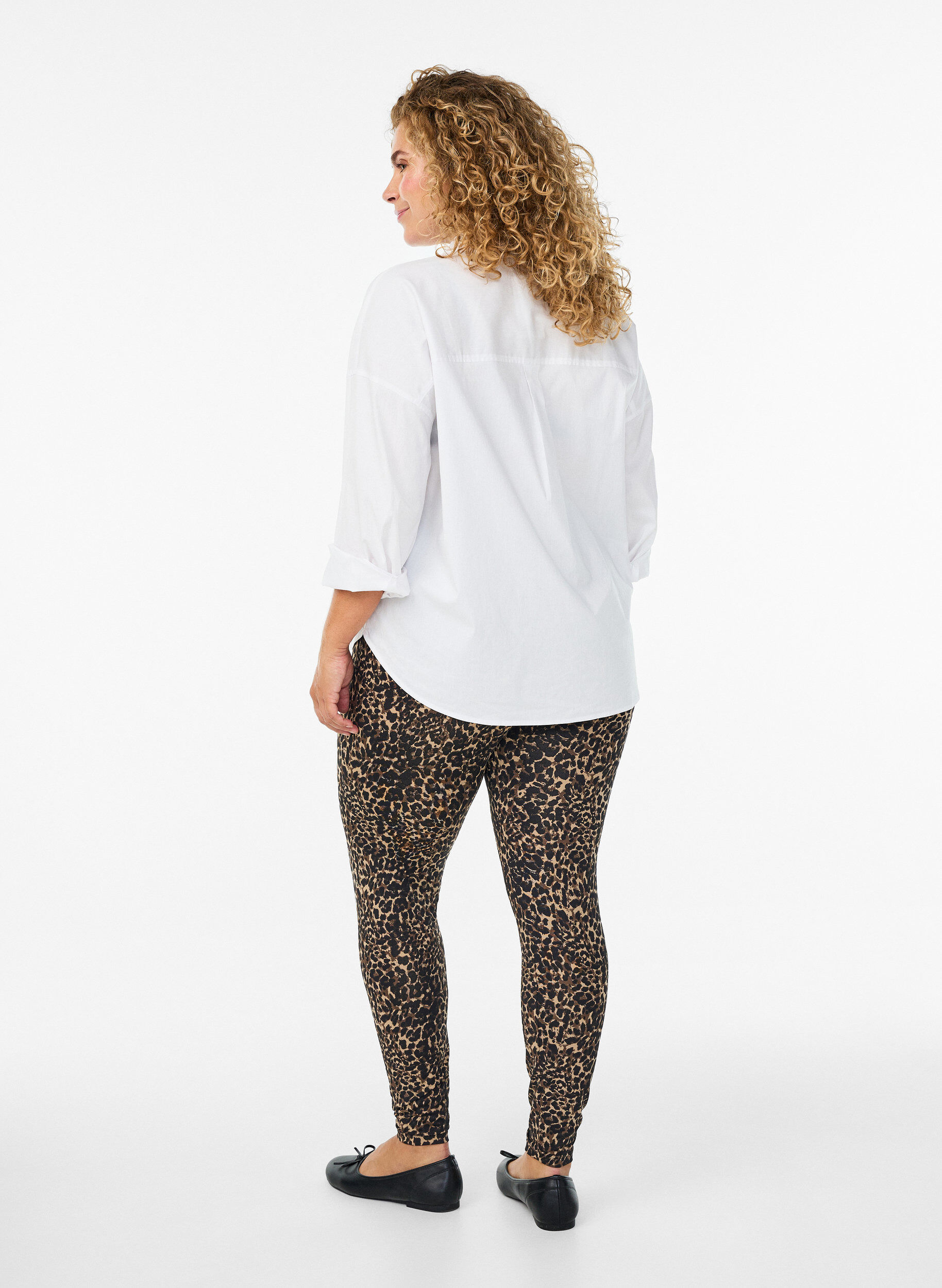 Zizzi 2-pak lange leggings med regul&aelig;r talje, Sort, Model image number 2