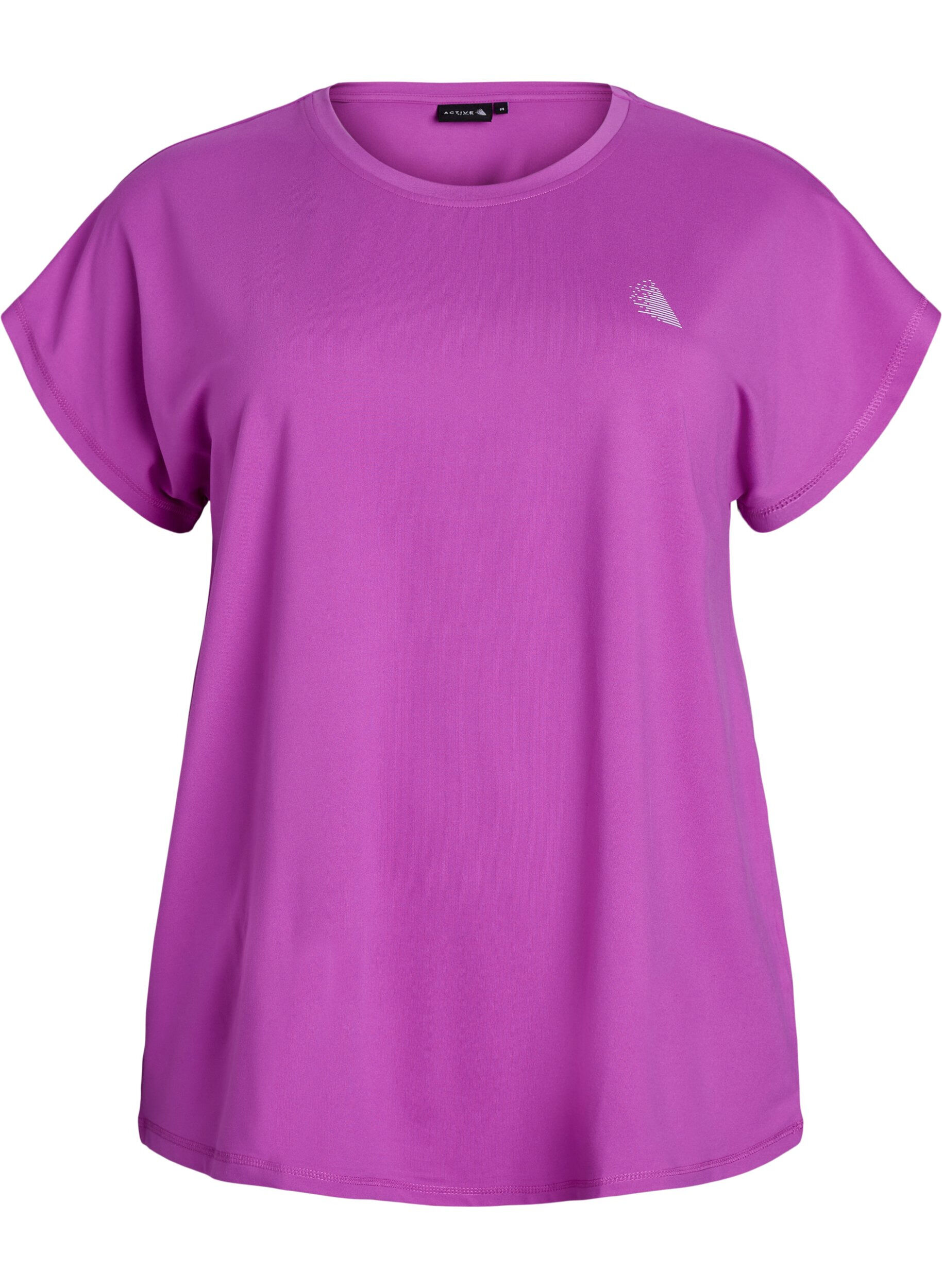 ZizziEnsfarvet tr&aelig;nings t-shirt, Lilla, Packshot image number 0