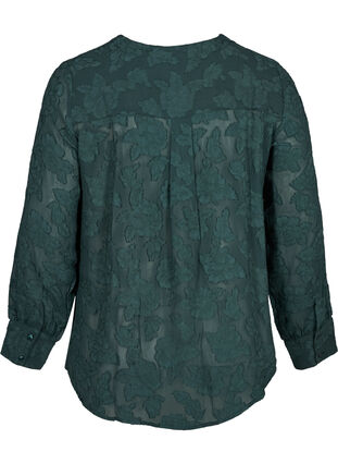 Transparent skjorte med mønster, Darkest Spruce, Packshot image number 1