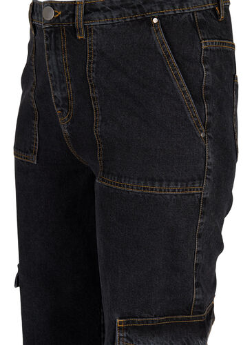 Straight fit cargo jeans, Black Stone, Packshot image number 2
