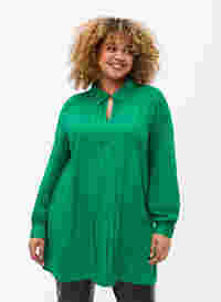 Langærmet viskose bluse med skjortekrave, Jolly Green, Model