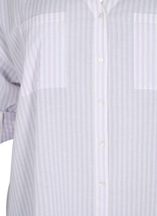 Stribet tunika med v-hals og knapper, Lavender Stripe, Packshot image number 2