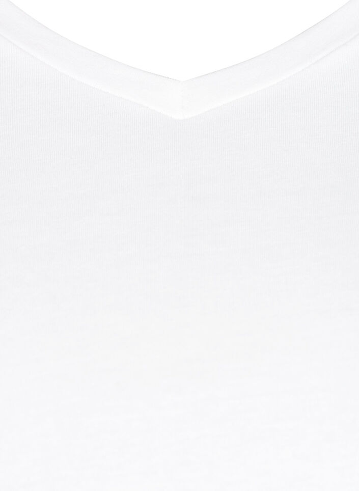 Basis t-shirt med v-hals, Hvid, Packshot image number 2