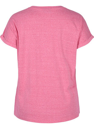 Meleret t-shirt i bomuld, Fandango Pink Mel, Packshot image number 1