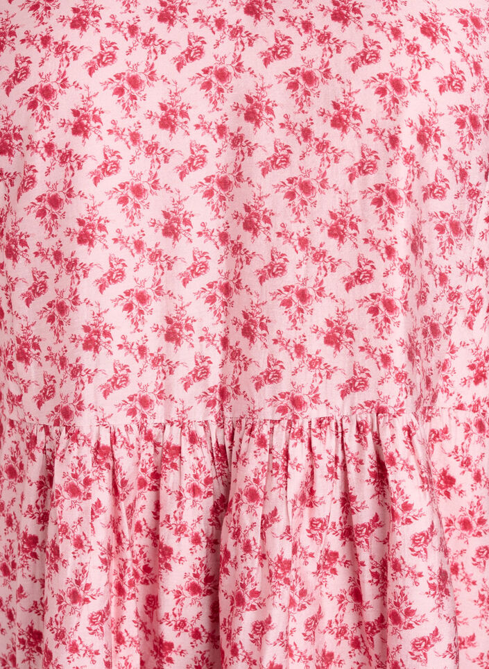 Kort kjole i viskose med empire-snit og ballon&aelig;rmer, R&oslash;d, Packshot image number 2