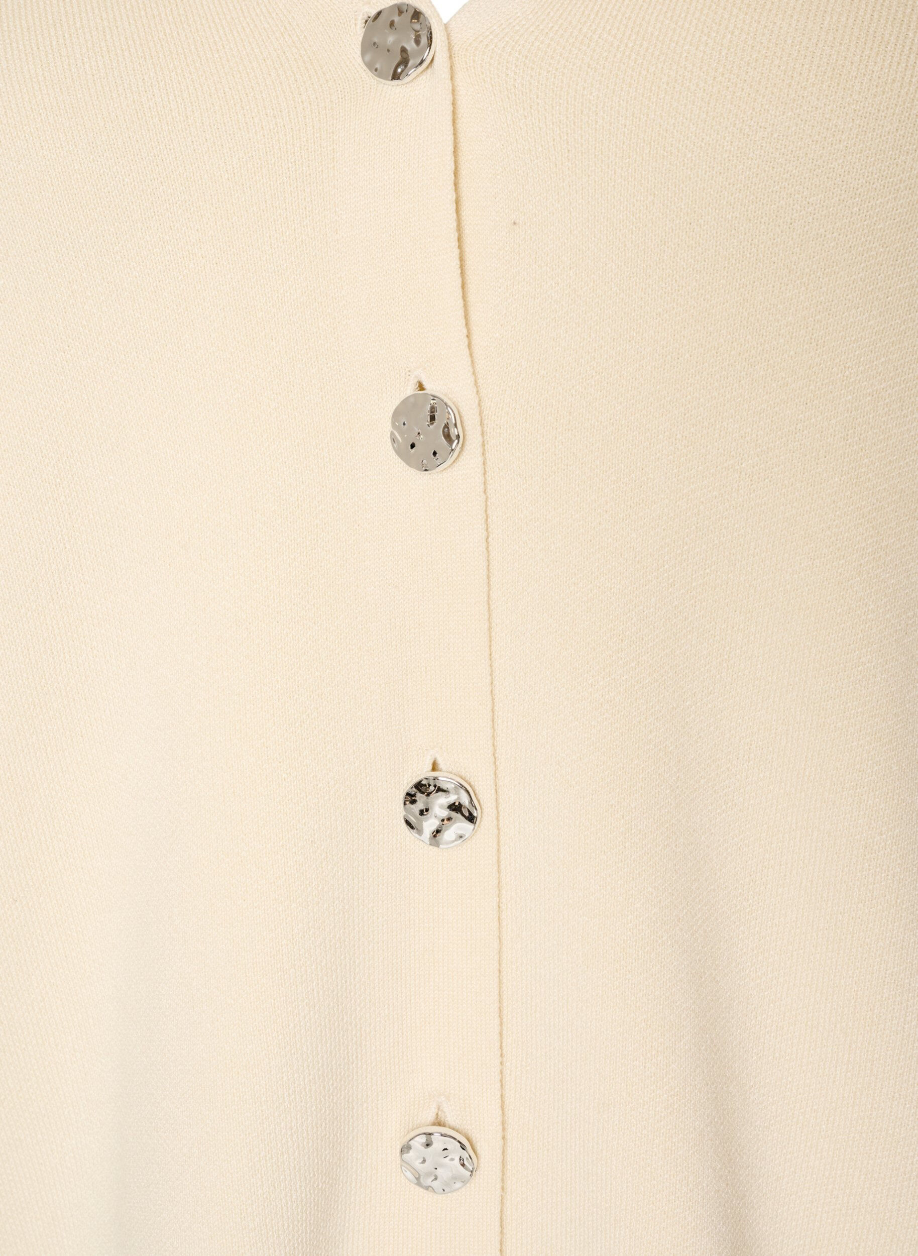 ZizziFinstrikket cardigan med dekorative knapper, Vanilla, Packshot image number 2