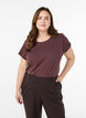 Kort&aelig;rmet t-shirt i bomuldsblanding, M&oslash;rk Bordeaux, Model image number 0