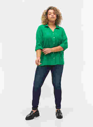 Skjortebluse med knaplukning, Jolly Green, Model image number 2
