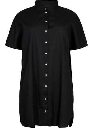 Lang skjorte med korte ærmer, Black, Packshot image number 0