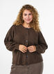 Ribstrikket cardigan med knapper, Brun, Model image number 0