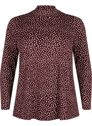 FLASH - Langærmet bluse med turtleneck, Mørk Bordeaux