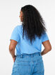 Ensfarvet basis t-shirt i bomuld, Bl&aring;, Model image number 2