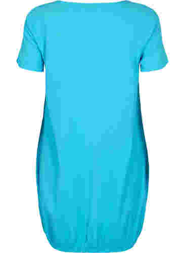 Kortærmet kjole i bomuld, Blue Atoll, Packshot image number 1