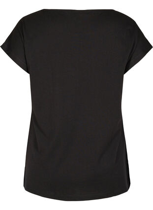 T-shirt med brystlomme i økologisk bomuld, Black, Packshot image number 1