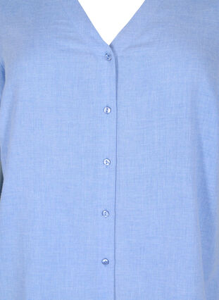 Skjorte med 3/4 ærmer og v-udskæring, Ultramarine, Packshot image number 2