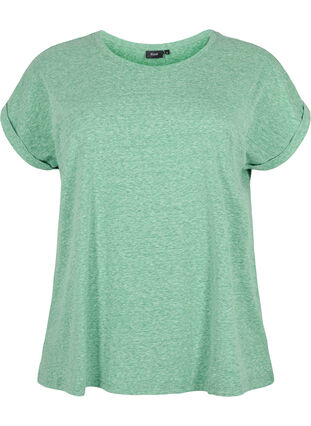 Meleret t-shirt med korte ærmer, Jolly Green Mél, Packshot image number 0