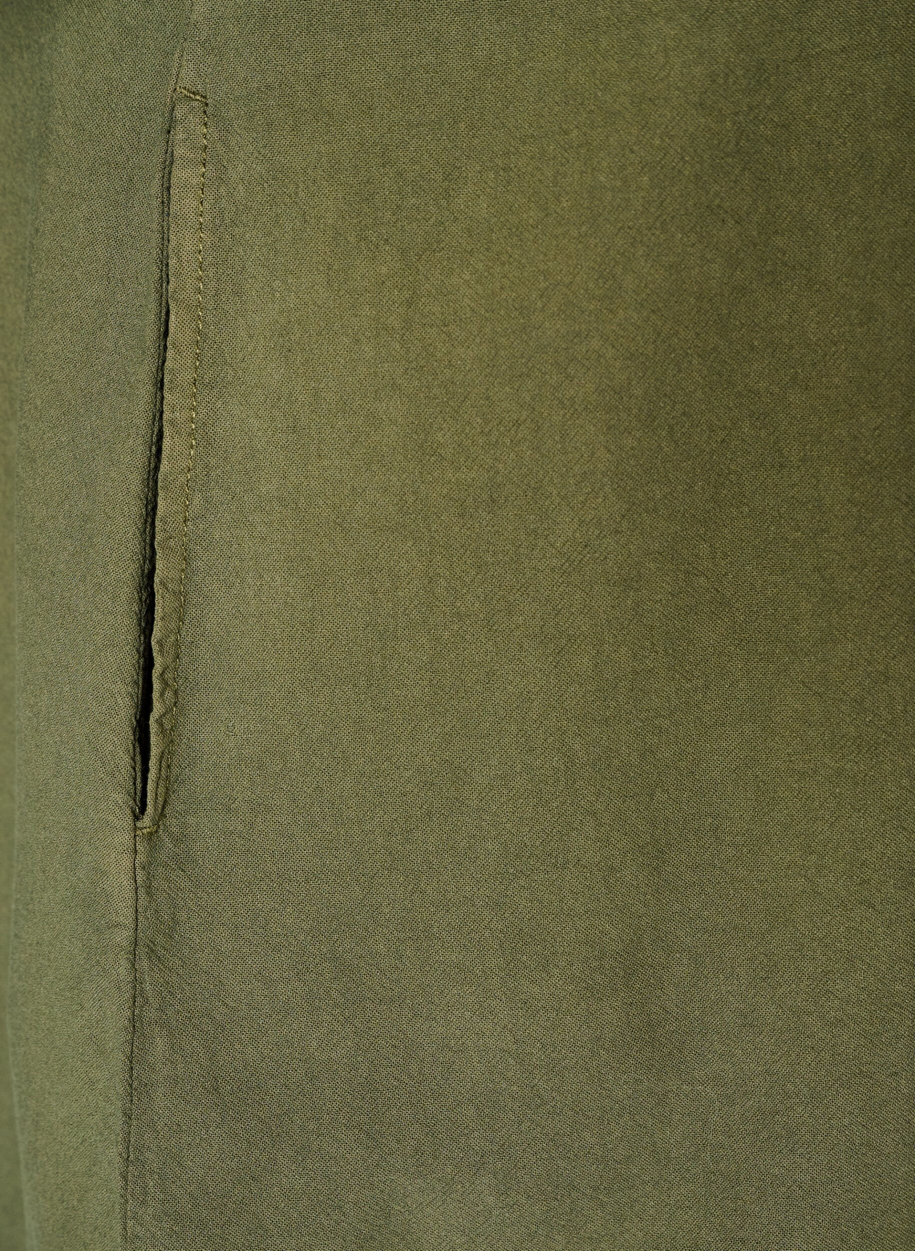 ZizziBomuldskjole med korte &aelig;rmer og lommer, Gr&oslash;n, Packshot image number 3