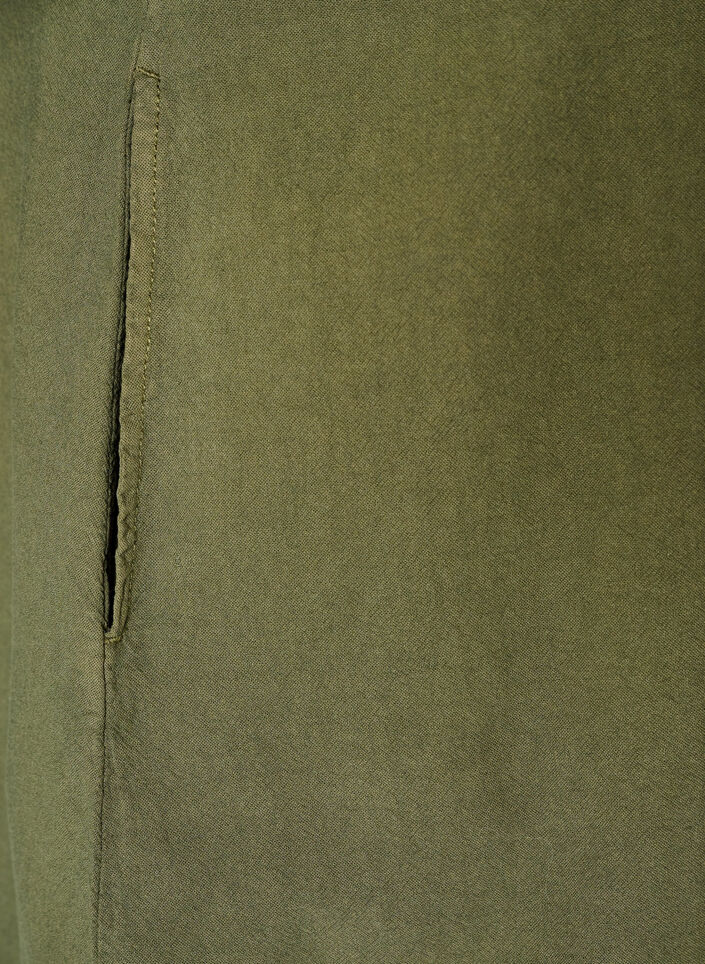 Bomuldskjole med korte &aelig;rmer og lommer, Gr&oslash;n, Packshot image number 3