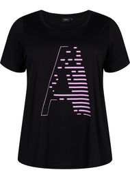 Trænings t-shirt med print, Black w. Purple A