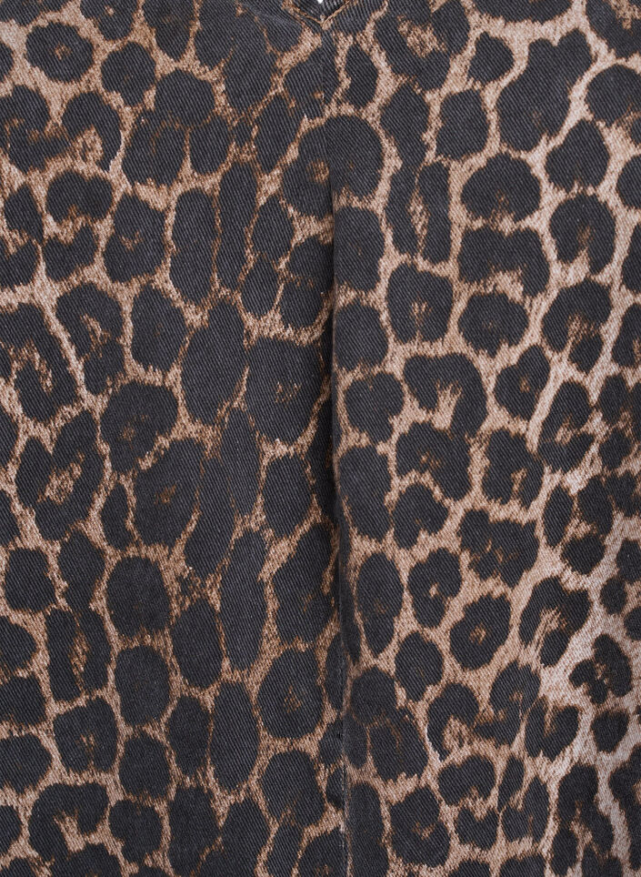 Spencerkjole med lommer og leopardprint, Brun, Packshot image number 2